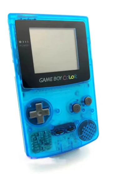Game Boy Color handheld console blue translucent shell with IPS backlight FLIPSTYLEZLLC on Tampa Home & Garden Store
