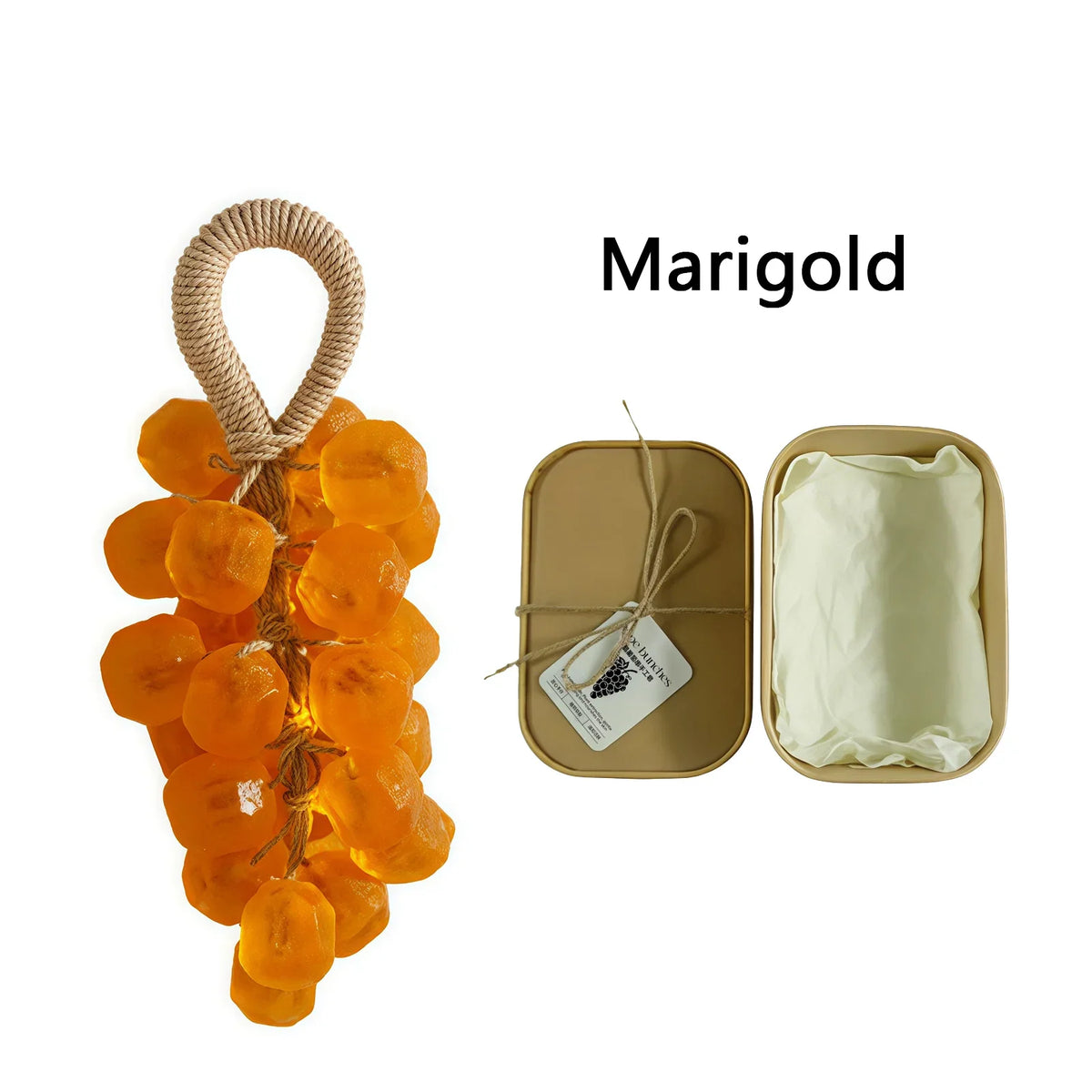 Grape hand soap set in two metal tins with twine, tissue Silcy Skin on Tampa Home & Garden Store