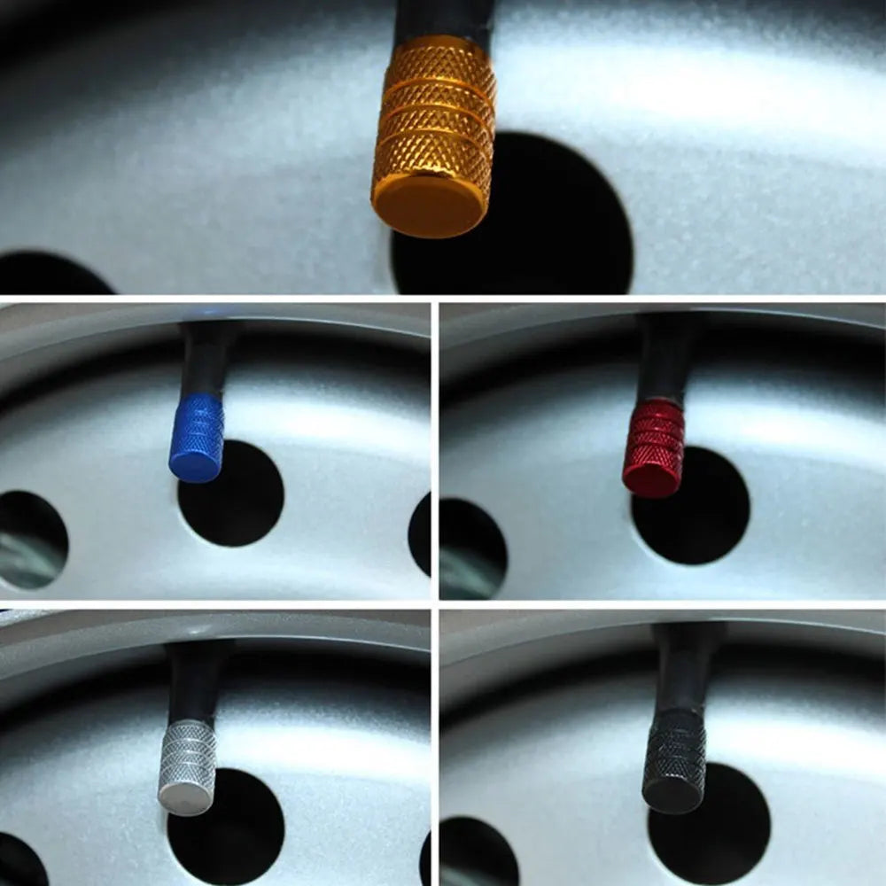 Valve stem caps in assorted colors gold blue red silver black five-pack by BikerZoneZ on Tampa Home & Garden Store