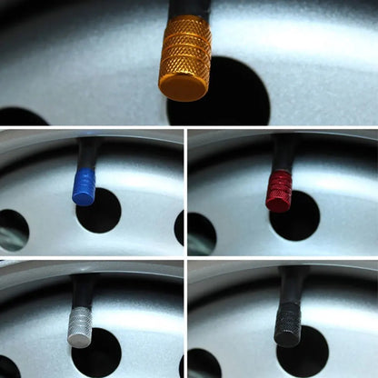 Valve stem caps in assorted colors gold blue red silver black five-pack by BikerZoneZ on Tampa Home & Garden Store