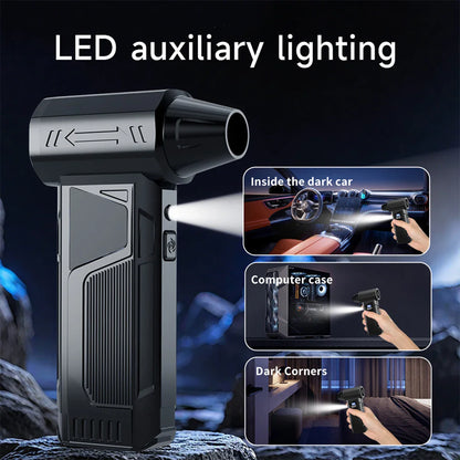 Wireless Turbo Air Blower 2025 – Brushless Jet Fan with LED Display for Car Cleaning