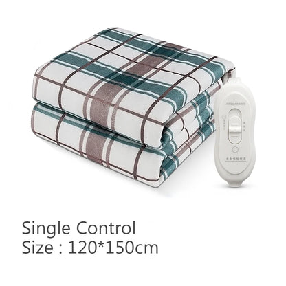 Silcy Skin electric blanket plaid teal brown with remote two blankets 120x150cm on Tampa Home & Garden Store
