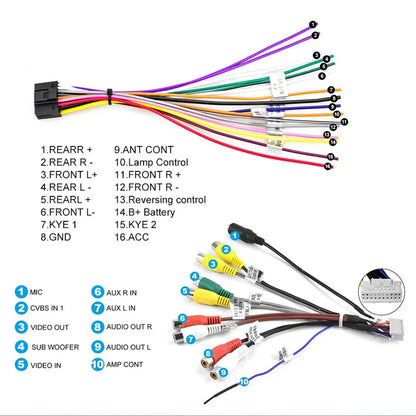 UpTrend Deals car touch screen display wiring harness for CarPlay/Android 7/9/10 cables on Tampa Home & Garden Store