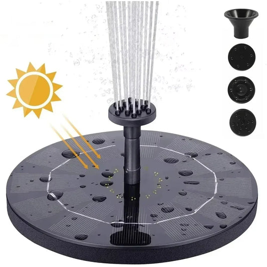 Solar Fountain Pump Floating Bird Bath Water Fountain with 4 Nozzles - Tampa Home & Garden Store
