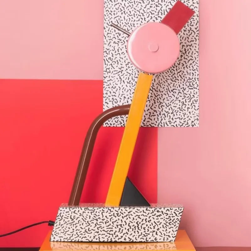 DecorBites Kids LED Table Lamp, Nordic design with pink round head and orange/brown legs on Tampa Home & Garden Store