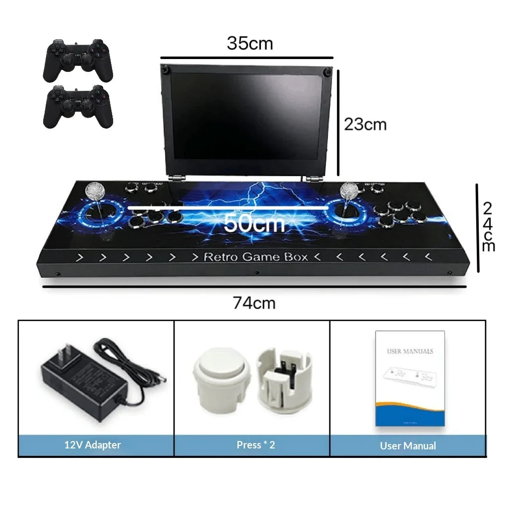 Joystick arcade console with dual controllers blue on black cabinet 74cm screen FLIPSTYLEZLLC on Tampa Home & Garden Store