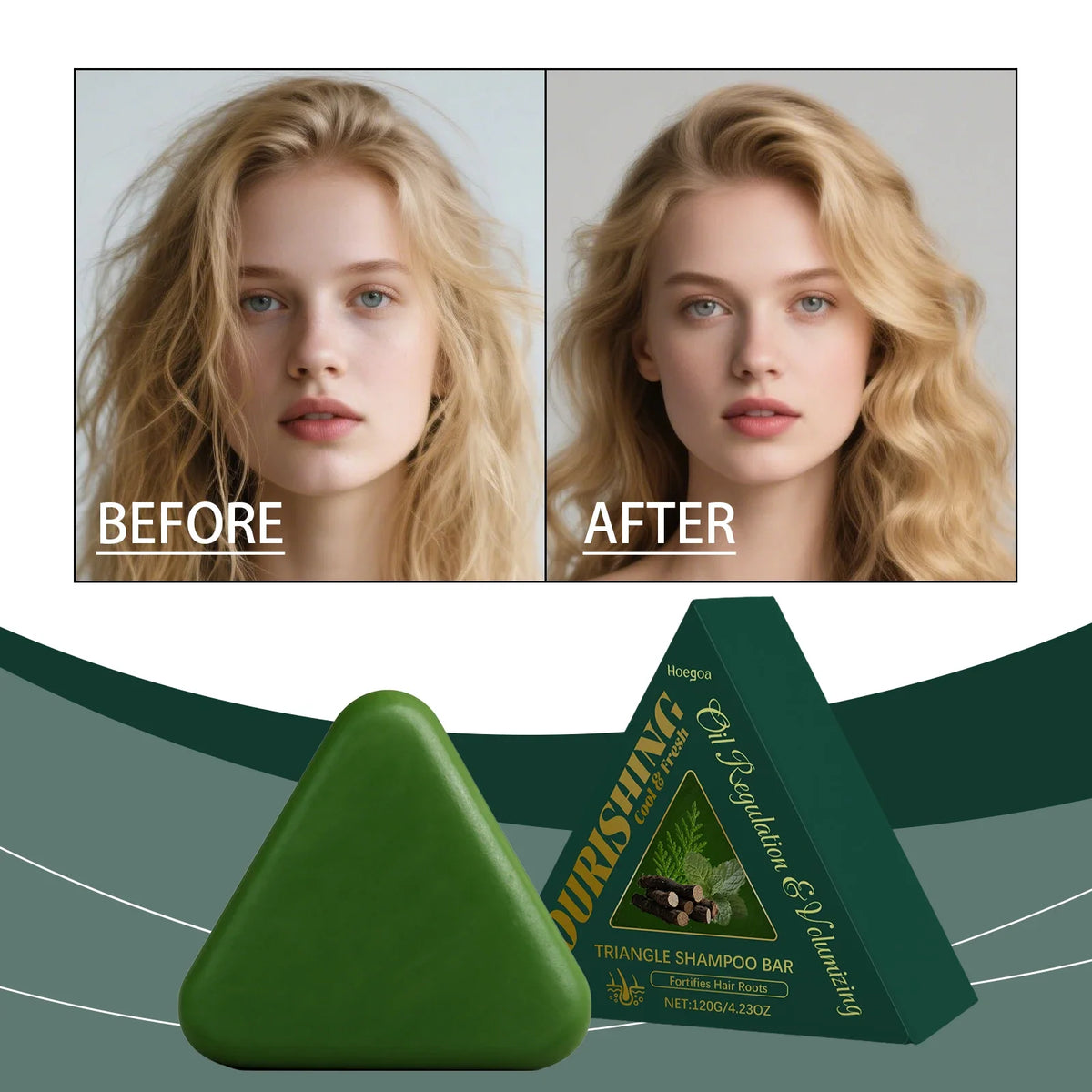 Herbal Usman Grass Shampoo Soap Silcy Skin before/after blonde hair 120g triangle bar on Tampa Home & Garden Store
