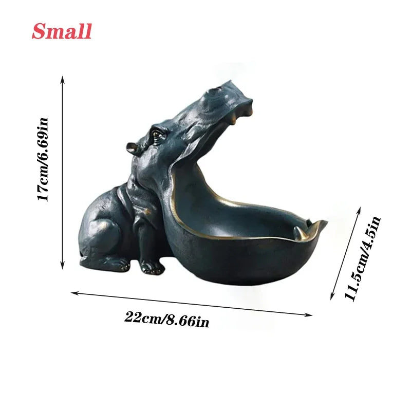 Perfecsy hippo statue candy storage container for tabletop decor on Tampa Home & Garden Store