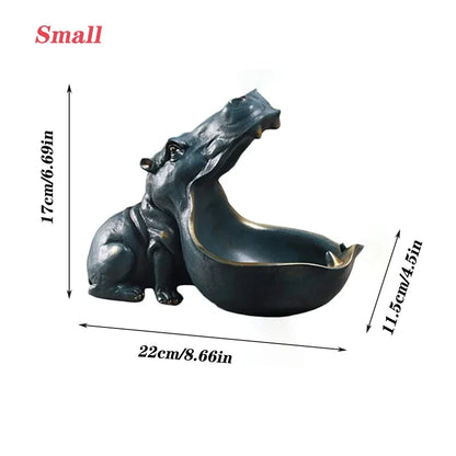 Perfecsy hippo statue candy storage container for tabletop decor on Tampa Home & Garden Store