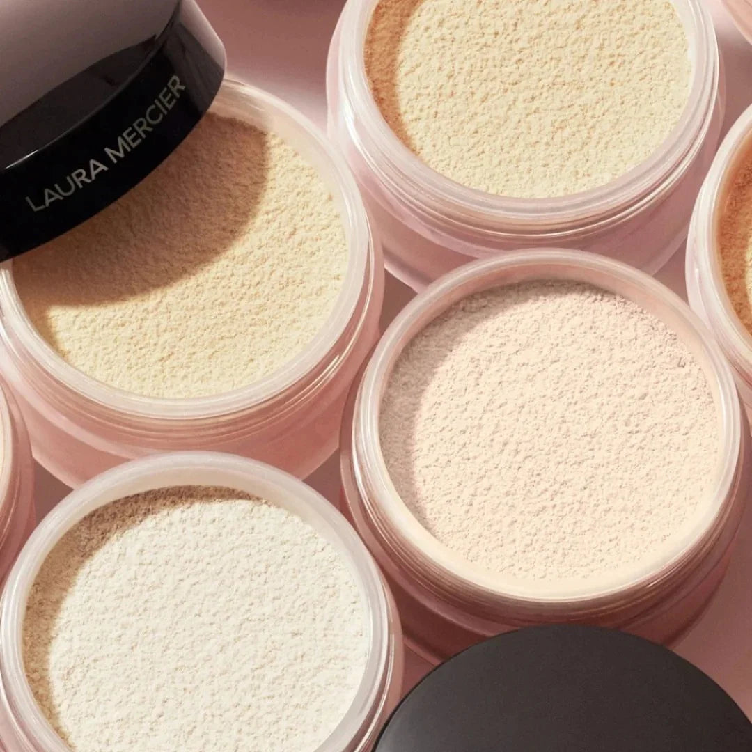 Laura Mercier loose translucent powder jars, several pale beige tones, oil-control matte formula on Tampa Home & Garden Store
