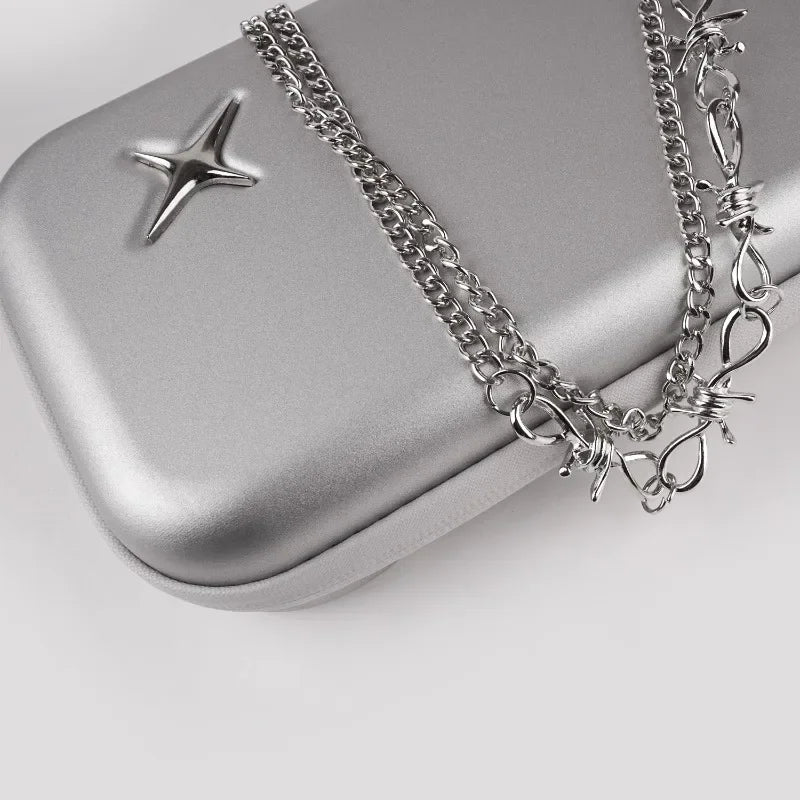 New portable Switch 2 EVA hard case in retro silver with chain strap by FLIPSTYLEZLLC on Tampa Home & Garden Store