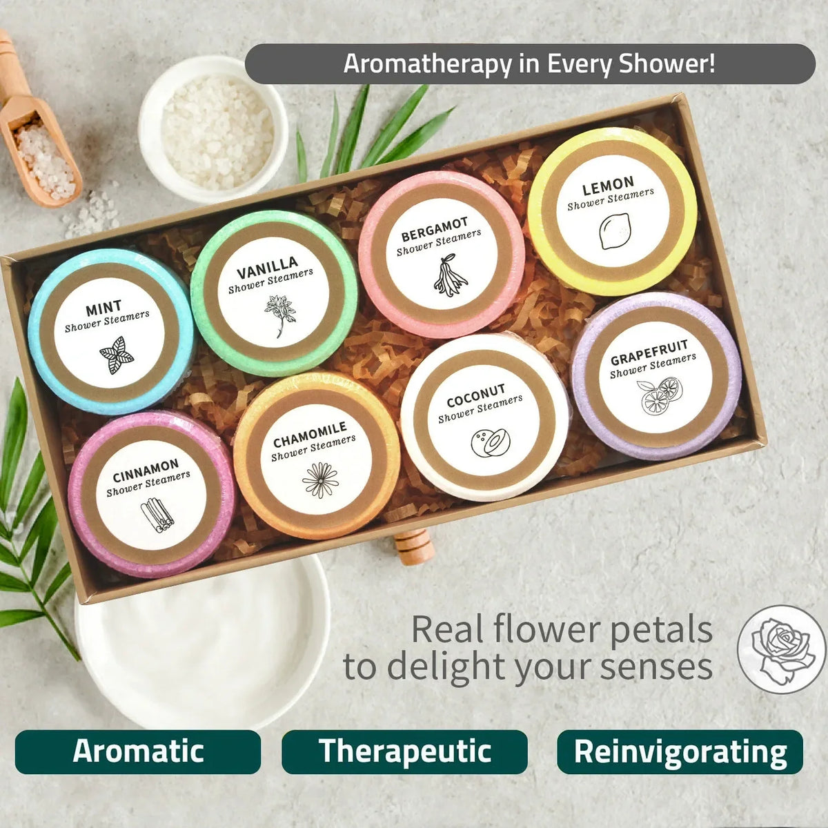8pc Silcy Skin bath salt tablets set in pastel colors with assorted scents in a gift box on Tampa Home & Garden Store