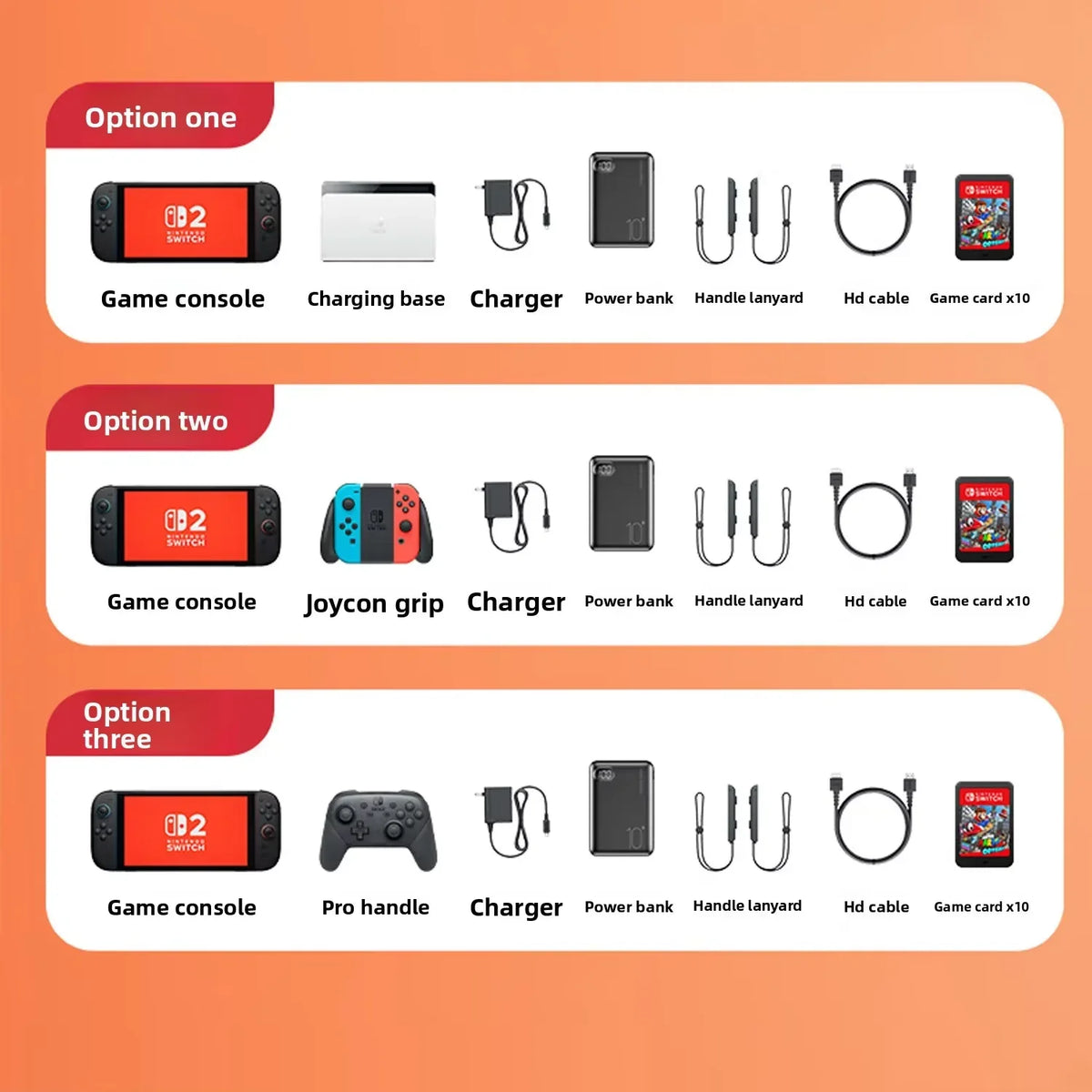 Switch 2 EVA carrying case bundle with game console, charger, power bank, lanyard, 10 game cards on Tampa Home & Garden Store