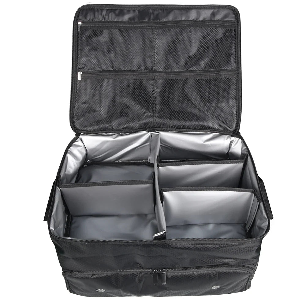Golf Trunk Organizer EstaliosFit, waterproof car storage box black with gray dividers on Tampa Home & Garden Store