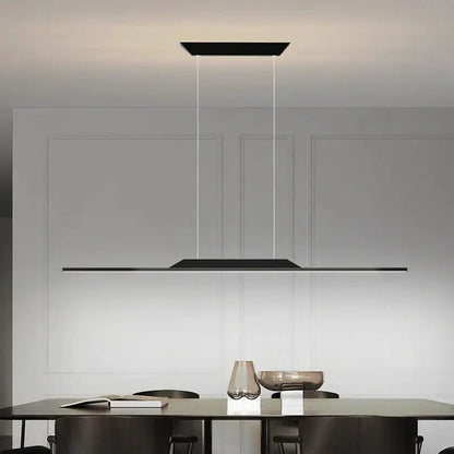 DecorBites LED Pendant Lamp black aluminum bar with suspended cables over dining table on Tampa Home & Garden Store
