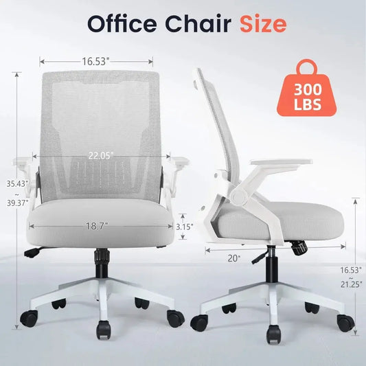 Ergonomic mesh office chair with flip-up armrests by Moktan Sabai, gray on Tampa Home & Garden Store