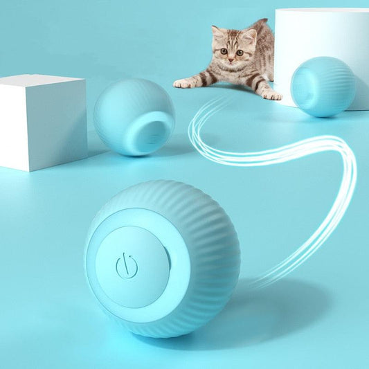 Stevvex Smart Cat Rolling Ball Toys turquoise blue rechargeable indoor cat balls HM98PB777FCF on Tampa Home & Garden Store