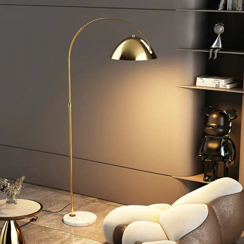 Led Floor Lamp Gold and Black Metal Modern