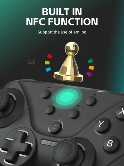 DATA FROG ergonomic wireless gamepad with NFC for amiibo on Switch, black controller on Tampa Home & Garden Store