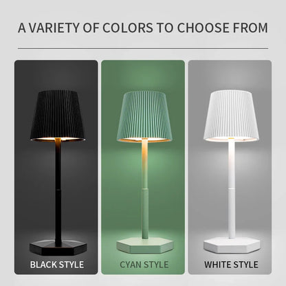 LumiGrid | Modern Stripe LED Table Lamp with Touch Dimming | Metal USB Desk Light for Decor