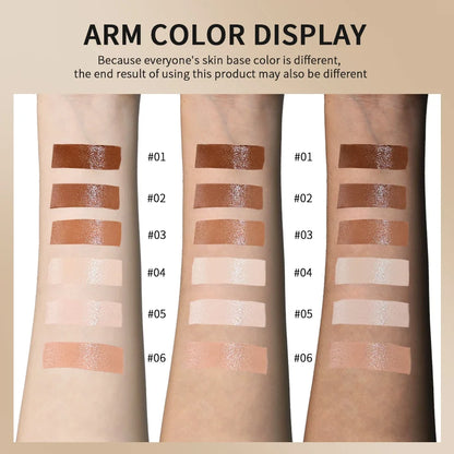 Silcy Skin Tint Foundation Stick swatch display across three arms with shades #01–#06 on Tampa Home & Garden Store