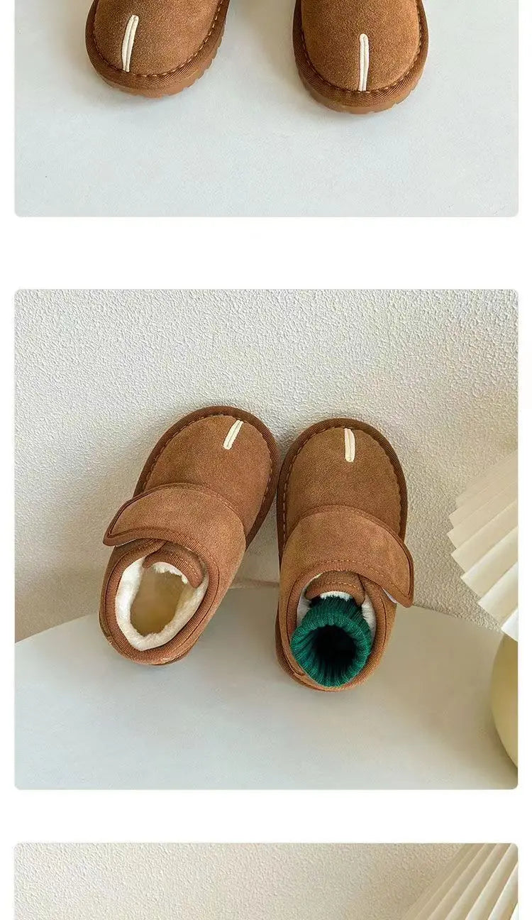 Kids Winter Snow Boots UpTrend Deals brown faux suede pair with plush lining anti-slip soles on Tampa Home & Garden Store
Kids Snow Boots UpTrend Deals brown suede top view with plush lining and white stitch pair on Tampa Home & Garden Store
Kids Winter Snow Boots UpTrend Deals brown faux suede warm plush lining interior cozy fit on Tampa Home & Garden Store