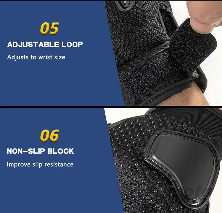 Warm winter windproof waterproof touchscreen motorcycle gloves by BikerZoneZ adjustable loop on Tampa Home & Garden Store