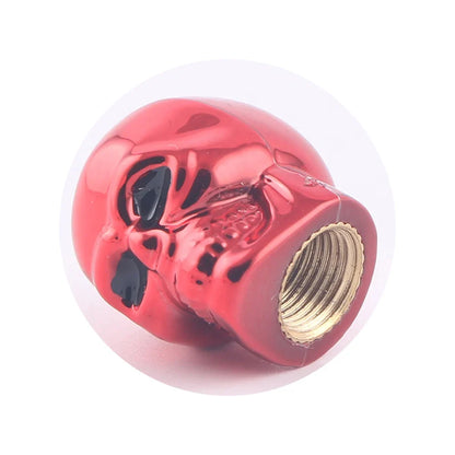 ABS Skull Valve Stem Cap red by BikerZoneZ with threaded interior for wheels on Tampa Home & Garden Store