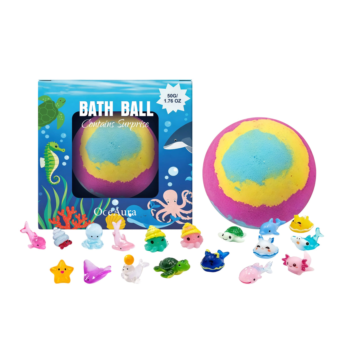 12pc rainbow bath bombs set with surprise toys inside OceanAura by Silcy Skin on Tampa Home & Garden Store