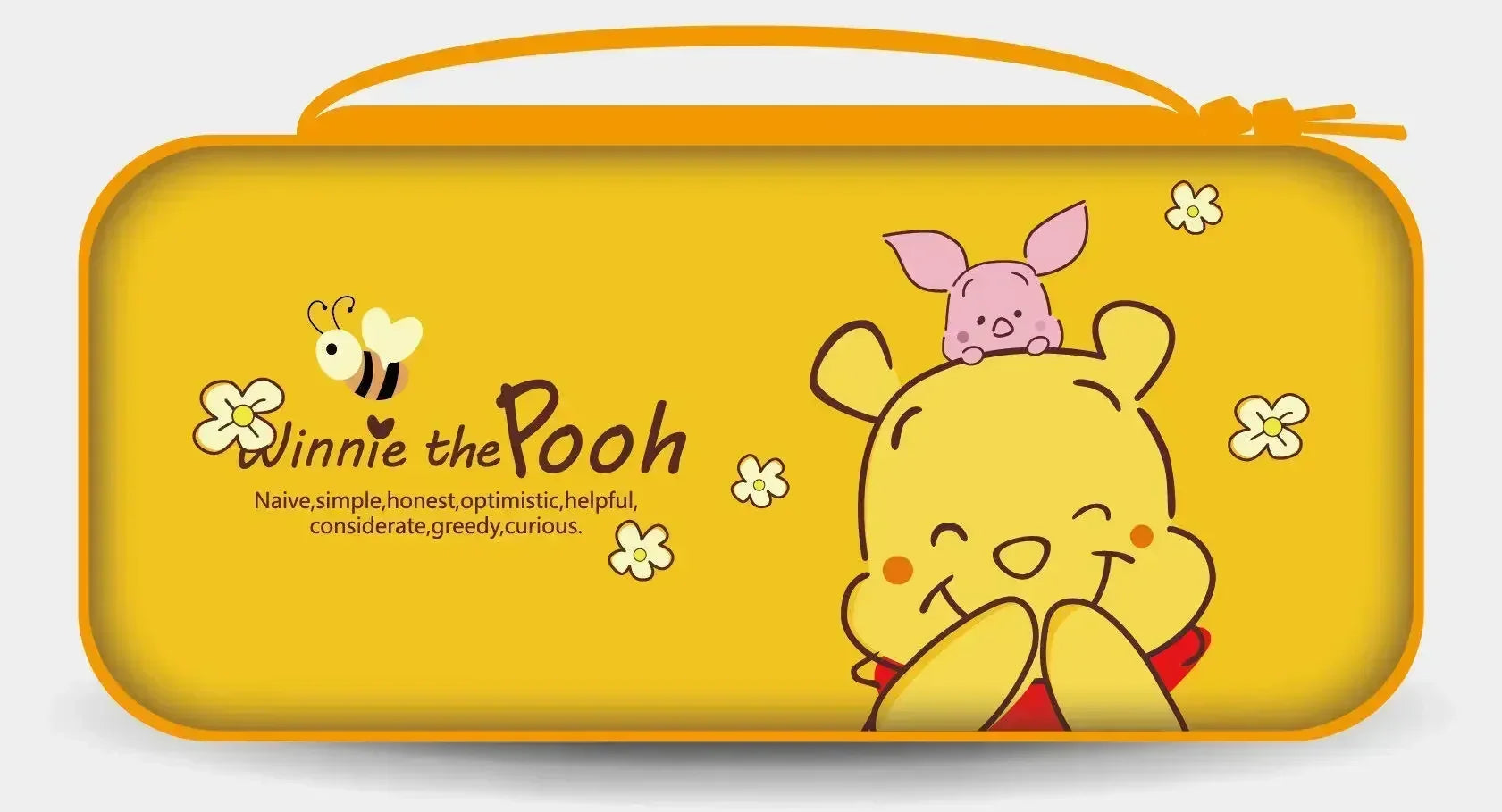 Nintendo Switch protective storage case with Winnie the Pooh art in yellow by FLIPSTYLEZLLC on Tampa Home & Garden Store