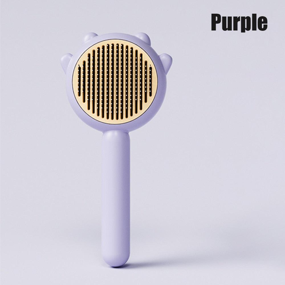 Cat comb massage brush purple with round perforated head by Stevvex on Tampa Home & Garden Store