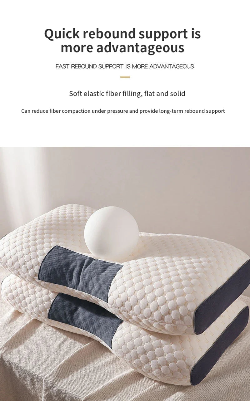 Cervical neck pillow by UpTrend Deals with memory foam cover and navy accents, two pillows on Tampa Home & Garden Store