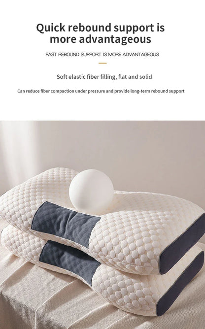 Cervical neck pillow by UpTrend Deals with memory foam cover and navy accents, two pillows on Tampa Home & Garden Store