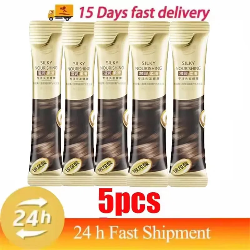 5pcs Silky Nourishing keratin hair mask sachets, gold beige packaging, 250g each, Silcy Skin on Tampa Home & Garden Store
