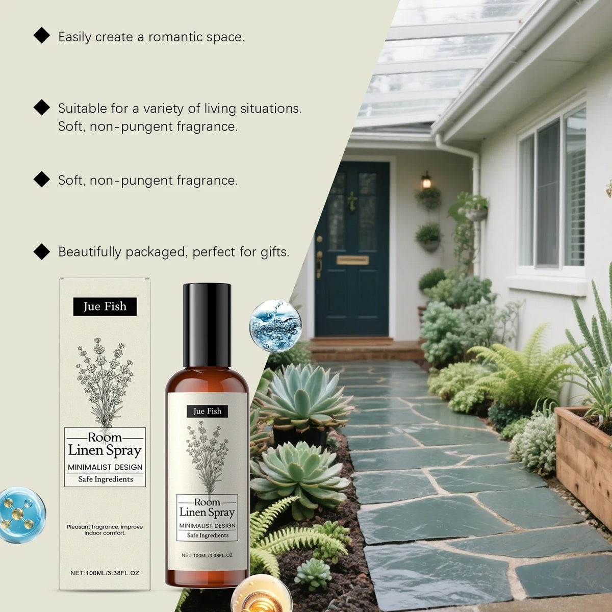 Indoor Lavender Fragrance Spray 100ml by Silcy Skin; beige packaging with botanical label on Tampa Home & Garden Store