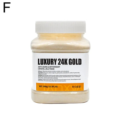 Silcy Skin Luxury 24K Gold Jelly Mask jar, beige-gold gel, white cap on Tampa Home & Garden Store