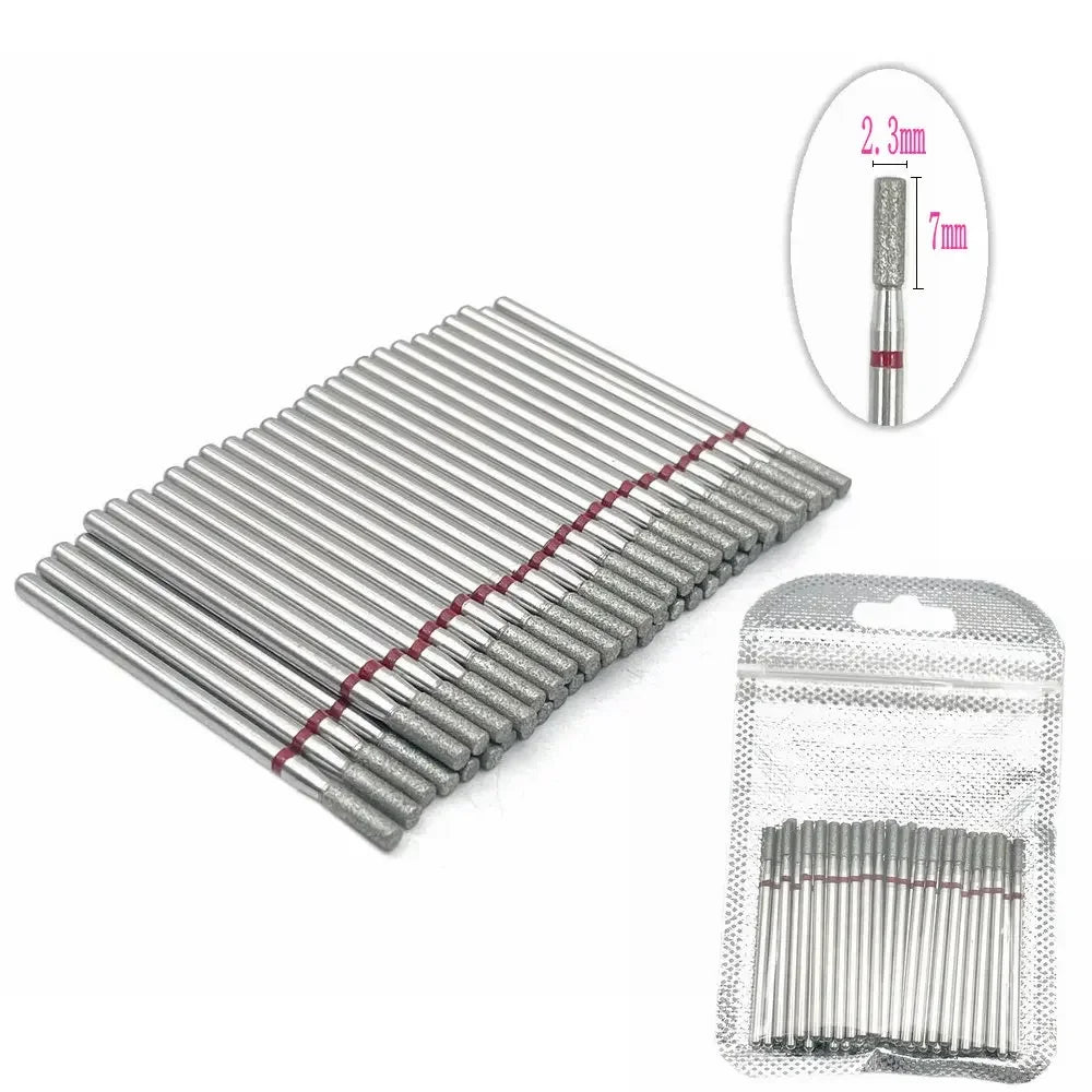 50pc diamond nail drill bit set for cuticle cleanup, silver milling cutter bits with pouch on Tampa Home & Garden Store