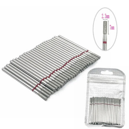 50pc diamond nail drill bit set for cuticle cleanup, silver milling cutter bits with pouch on Tampa Home & Garden Store