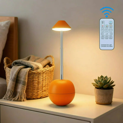 Perfecsy LED Touch Desk Lamp with Remote orange spherical base and adjustable height RGB lamp on Tampa Home & Garden Store
