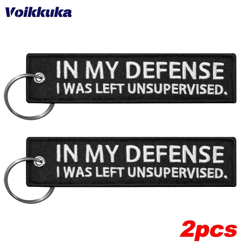 Left Unsupervised motorcycle keychains, black fabric, by BikerZoneZ, 2pcs on Tampa Home & Garden Store