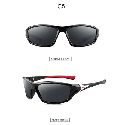 BikerZoneZ polarized sunglasses, black frame with dark lenses UV400 for outdoor sports on Tampa Home & Garden Store