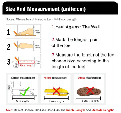 Winter boots for men waterproof warm shoes by UpTrend Deals, size guide with foot diagrams on Tampa Home & Garden Store