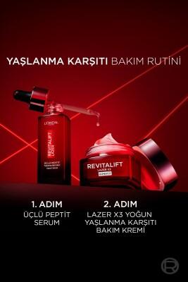Revitalift Triple Power Anti-Aging Serum by L'Oreal; red dropper bottle and jar, 2 containers on Tampa Home & Garden Store