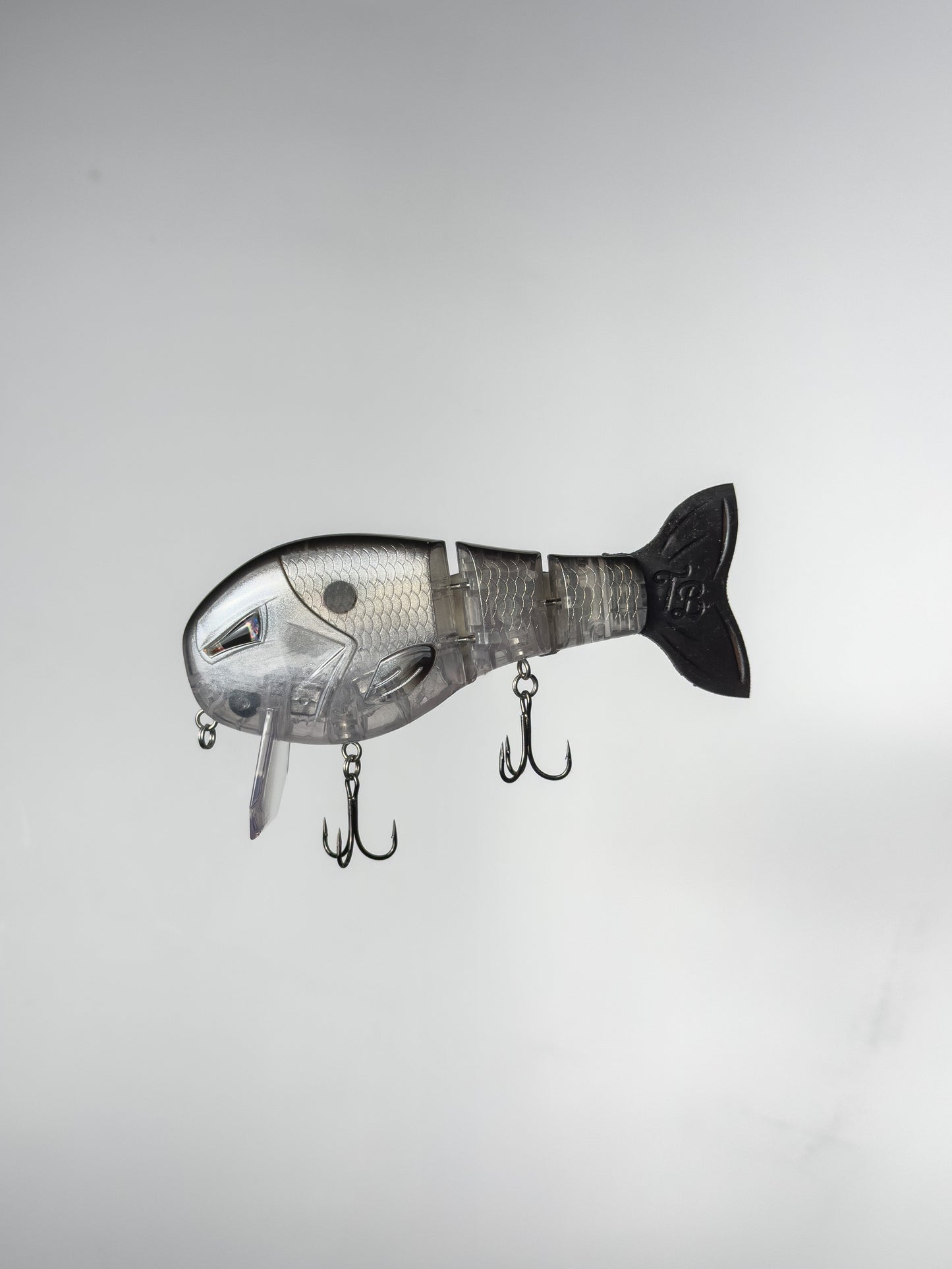 Shad WakeWalker LT swimbait by Throwback Baits, silver translucent body with scale texture on Tampa Home & Garden Store