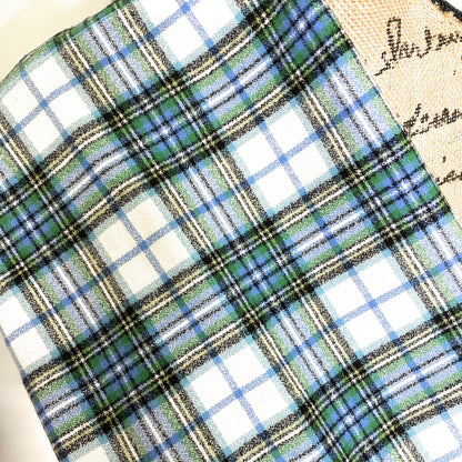 Shades of Blue and Green on White 100% Organic Cotton Plaid Infinity and Blanket Scarves - Tampa Home & Garden Store