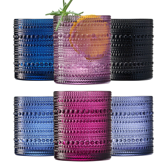 Fortuna Hobnail Lowball Glasses Set for Six