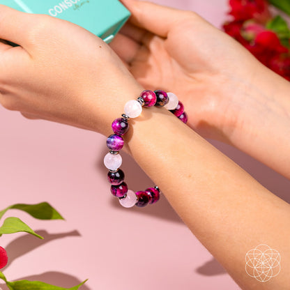 Shape Your Future – Pink Galaxy Tiger’s Eye Bracelet - Tampa Home & Garden Store