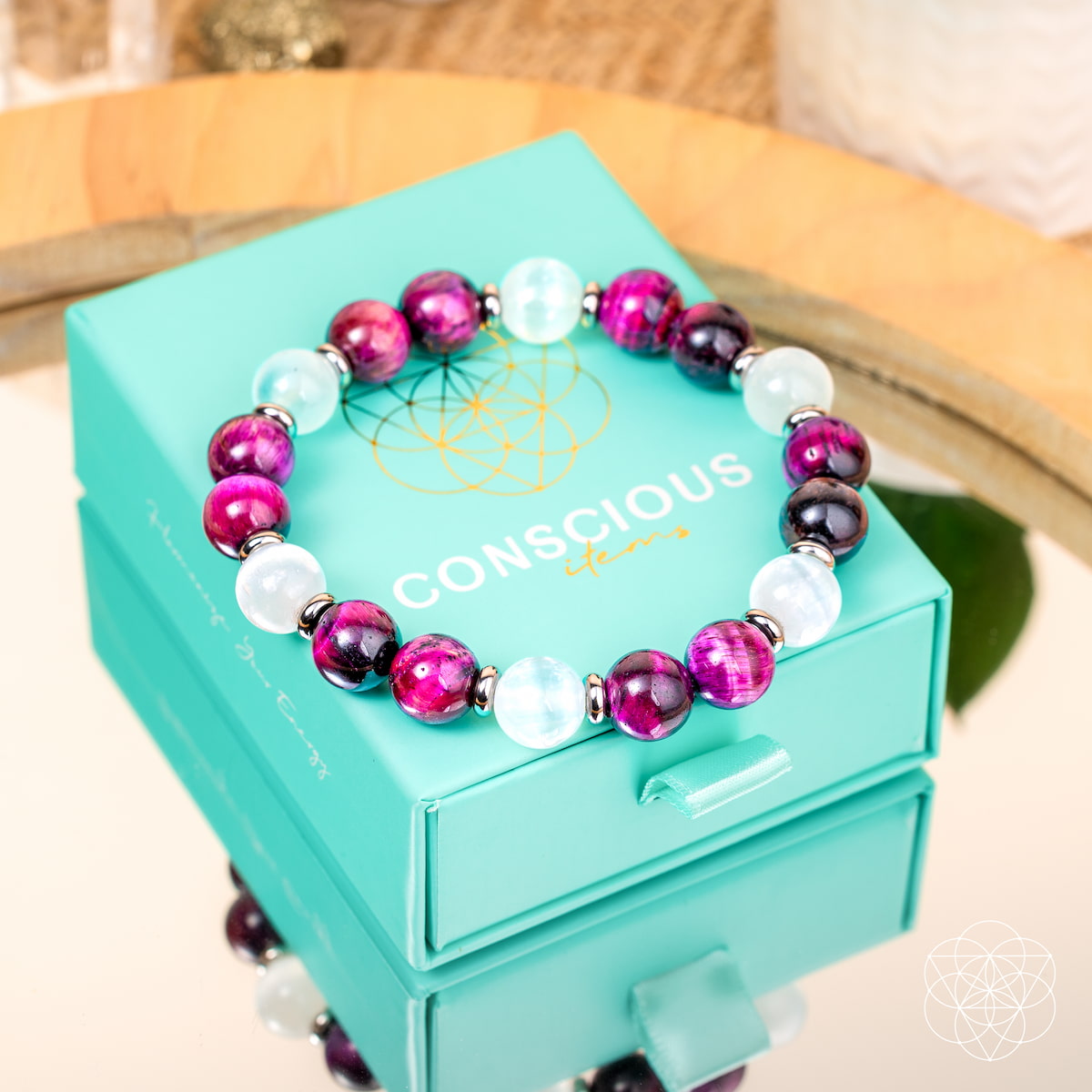 Shape Your Future – Pink Galaxy Tiger’s Eye Bracelet - Tampa Home & Garden Store