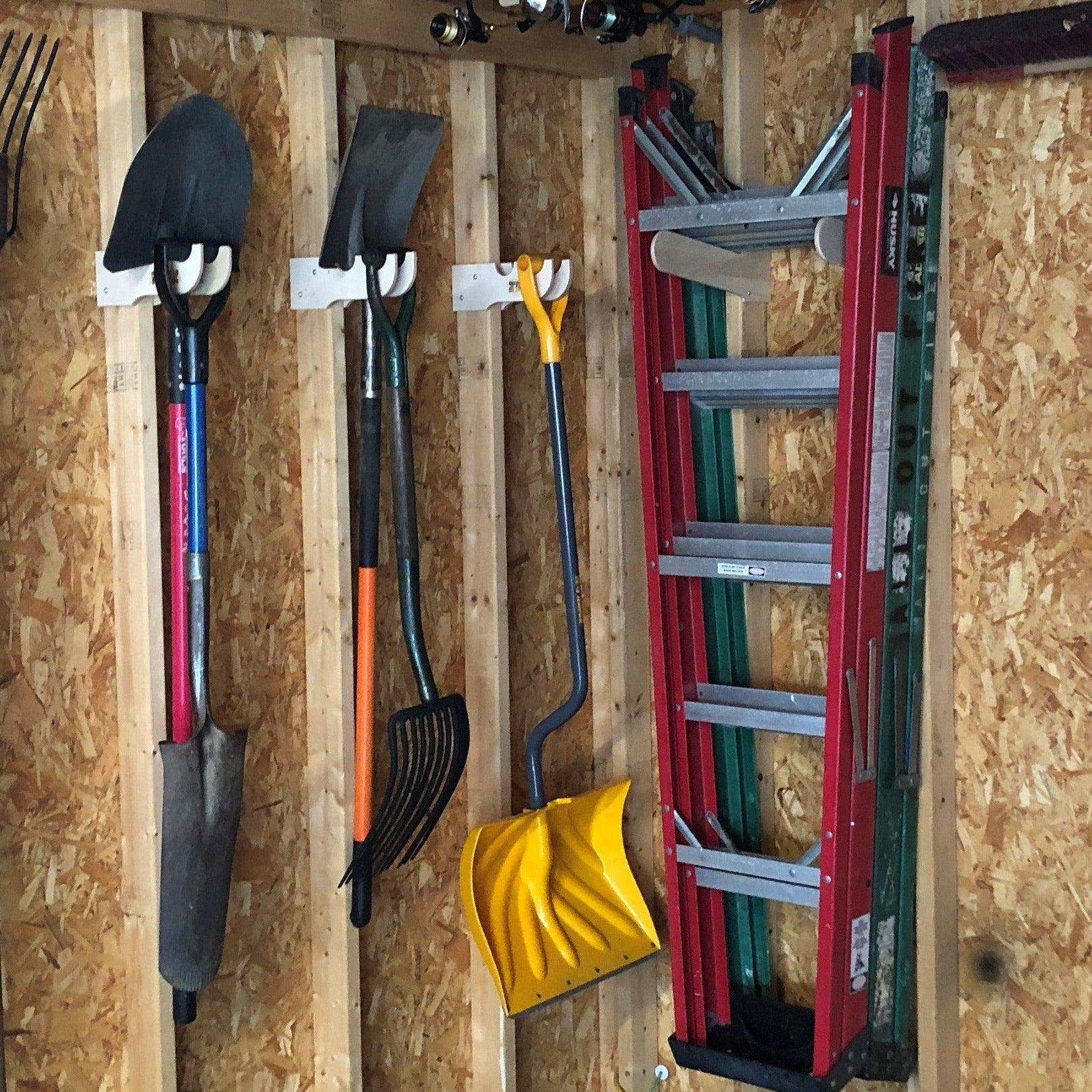 Shed Tool Organizer – Step Ladder & Yard Tool Storage Rack - Tampa Home & Garden Store