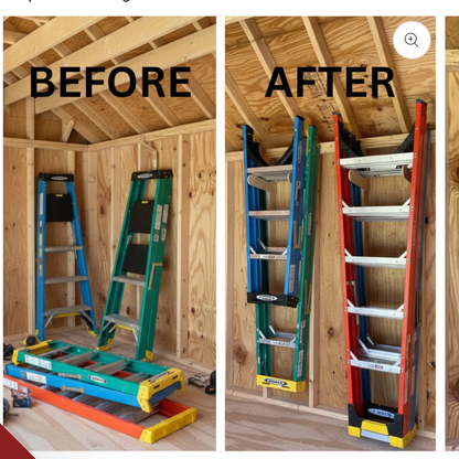 Shed Tool Organizer – Step Ladder & Yard Tool Storage Rack - Tampa Home & Garden Store